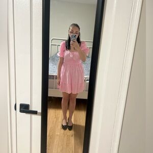 SHEIN Pink Puff Sleeve Dress